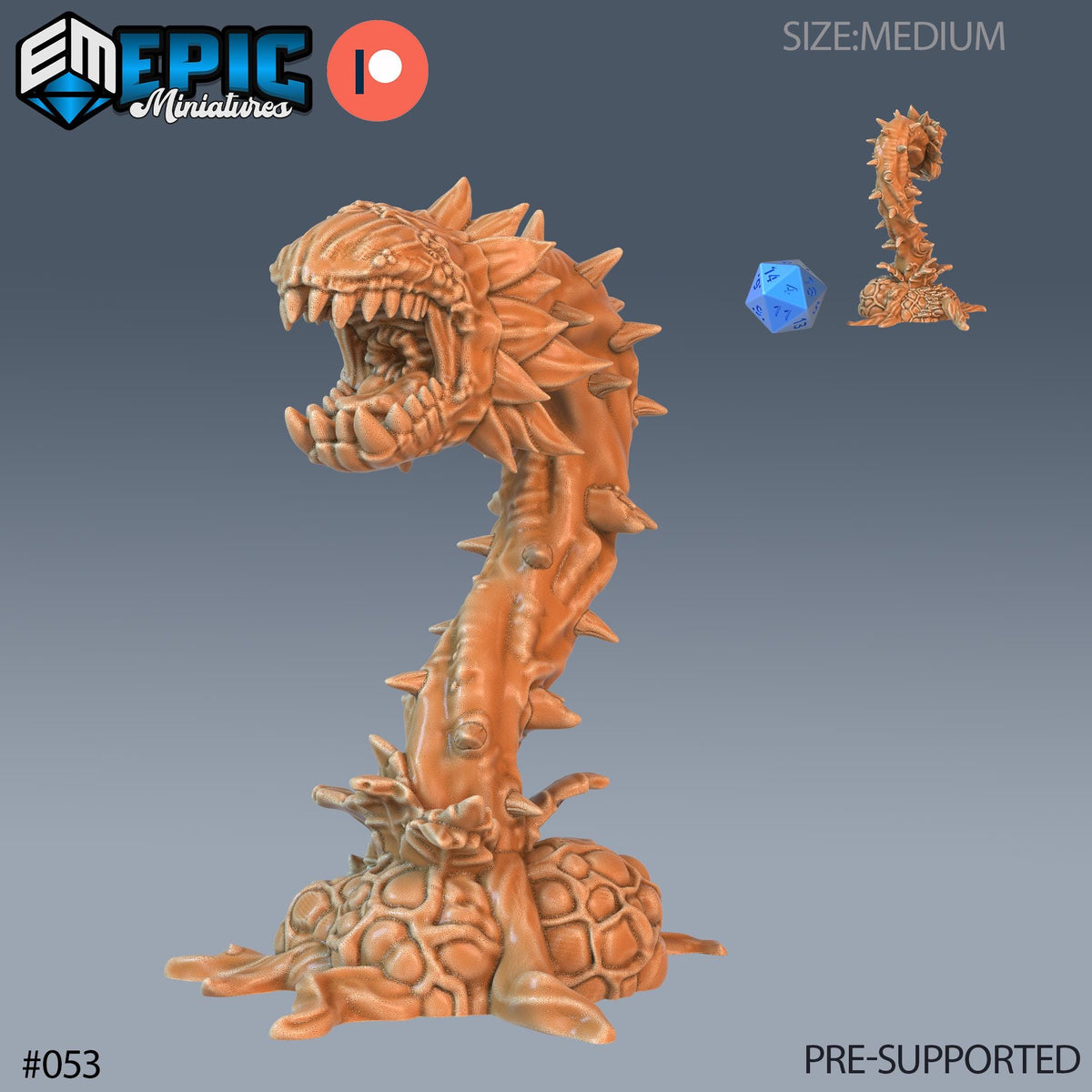 Man-Eating Plant Set of 4 DND Minis | Corrupted Forest Collection | TTRPG | Beyond Witchlight Prismeer Feywild Hourglass Coven Option #053 front DND miniature  16k resin