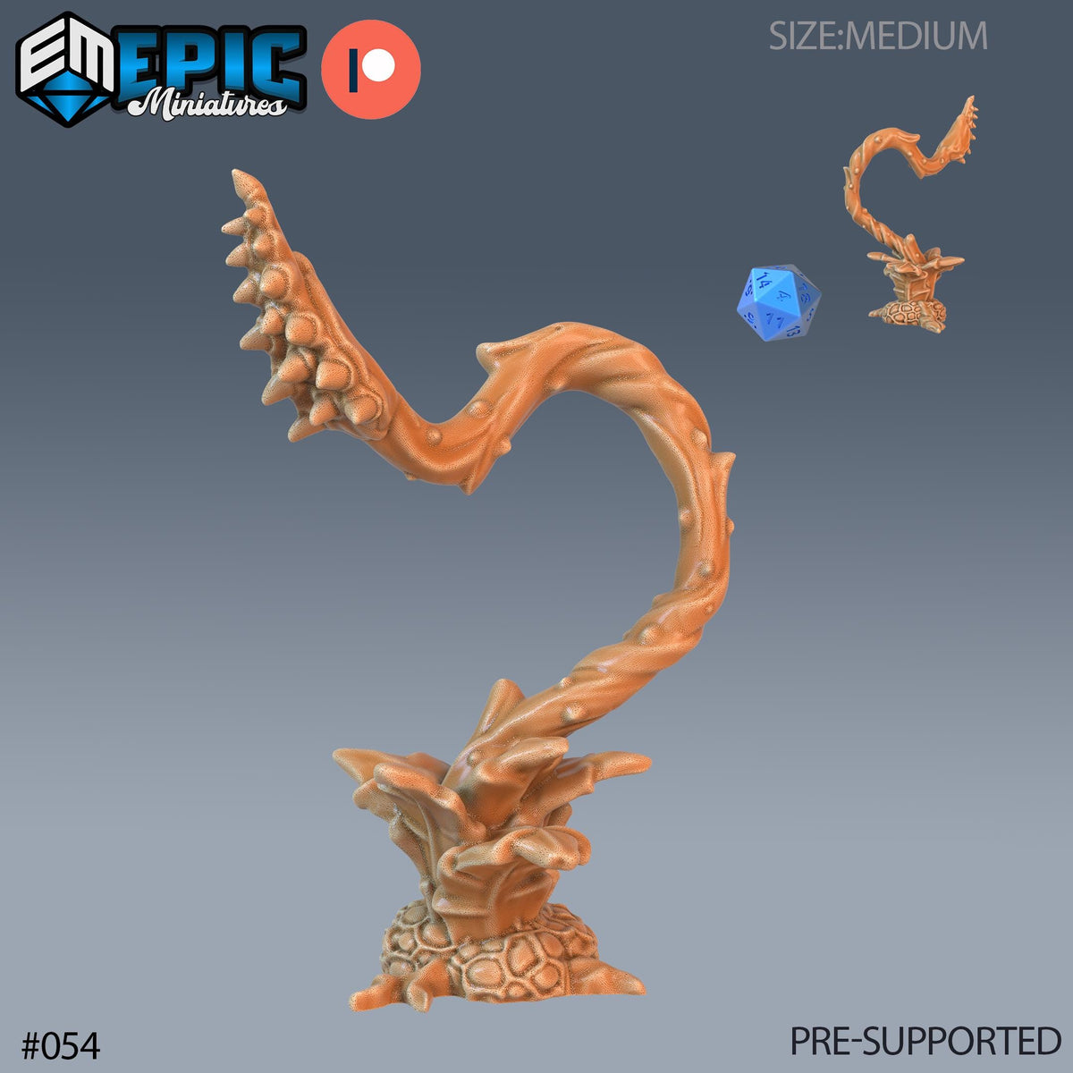 Plant Tentacles Set of 4 DND Minis | Corrupted Forest Collection | TTRPG | Beyond Witchlight Prismeer Feywild Hourglass Coven Option #054 front DND miniature  16k resin