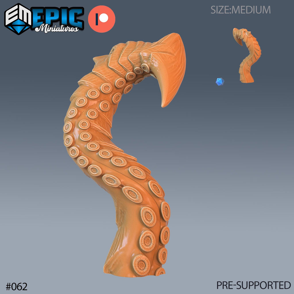 Kraken Tentacles Set of 4 DND Minis | Endless Depth Collection | TTRPG | Nautical Ocean Chult Sahuagin Crushing Wave Maelstrom Sea Monster Option #062 (3) front DND miniature  16k resin