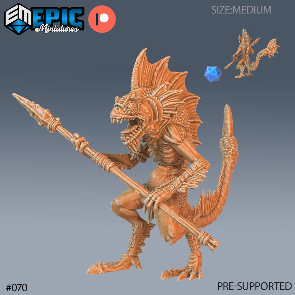 Fishfolk Set of 3 DND Minis | Endless Depth Collection | TTRPG | Sea Nautical Ocean Chult Sahuagin Crushing Wave Maelstrom Warrior Blowpipe Option #070 front DND miniature  16k resin