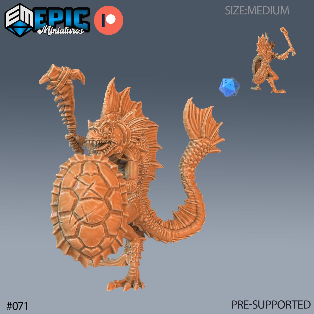Fishfolk Set of 3 DND Minis | Endless Depth Collection | TTRPG | Sea Nautical Ocean Chult Sahuagin Crushing Wave Maelstrom Warrior Blowpipe Option #071 front DND miniature  16k resin