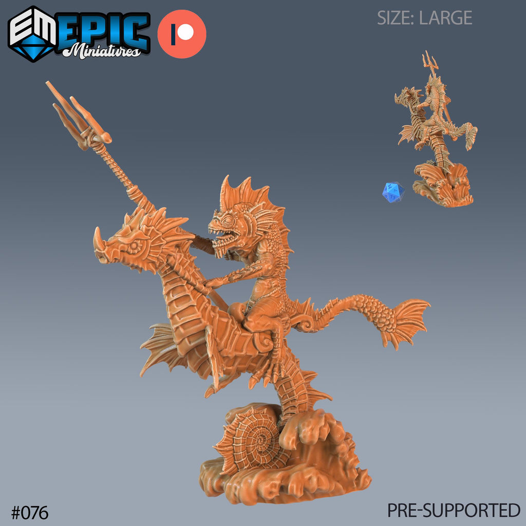 Fishfolk Set of 4 DND Minis | Endless Depth Collection | TTRPG | Sea Nautical Ocean Chult Sahuagin Crushing Wave Maelstrom Rider Trident Option #076 front DND miniature  16k resin