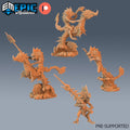 Fishfolk Set of 4 DND Minis | Endless Depth Collection | TTRPG | Sea Nautical Ocean Chult Sahuagin Crushing Wave Maelstrom Rider Trident DND miniatures group photo