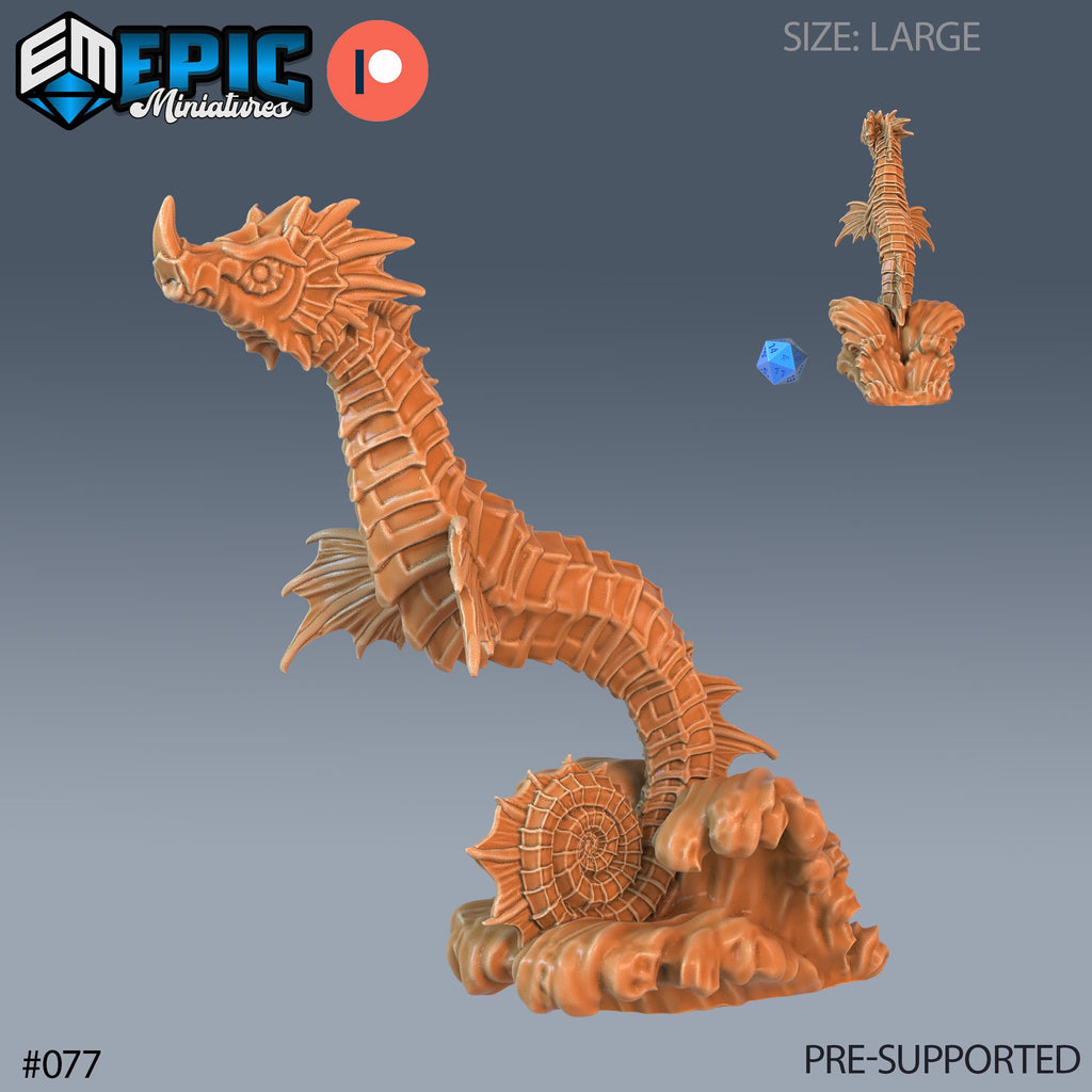 Seahorse Set of 2 DND Minis | Endless Depth Collection | TTRPG | Sea Nautical Ocean Chult Sahuagin Crushing Wave Maelstrom Mount Option #077 front DND miniature  16k resin