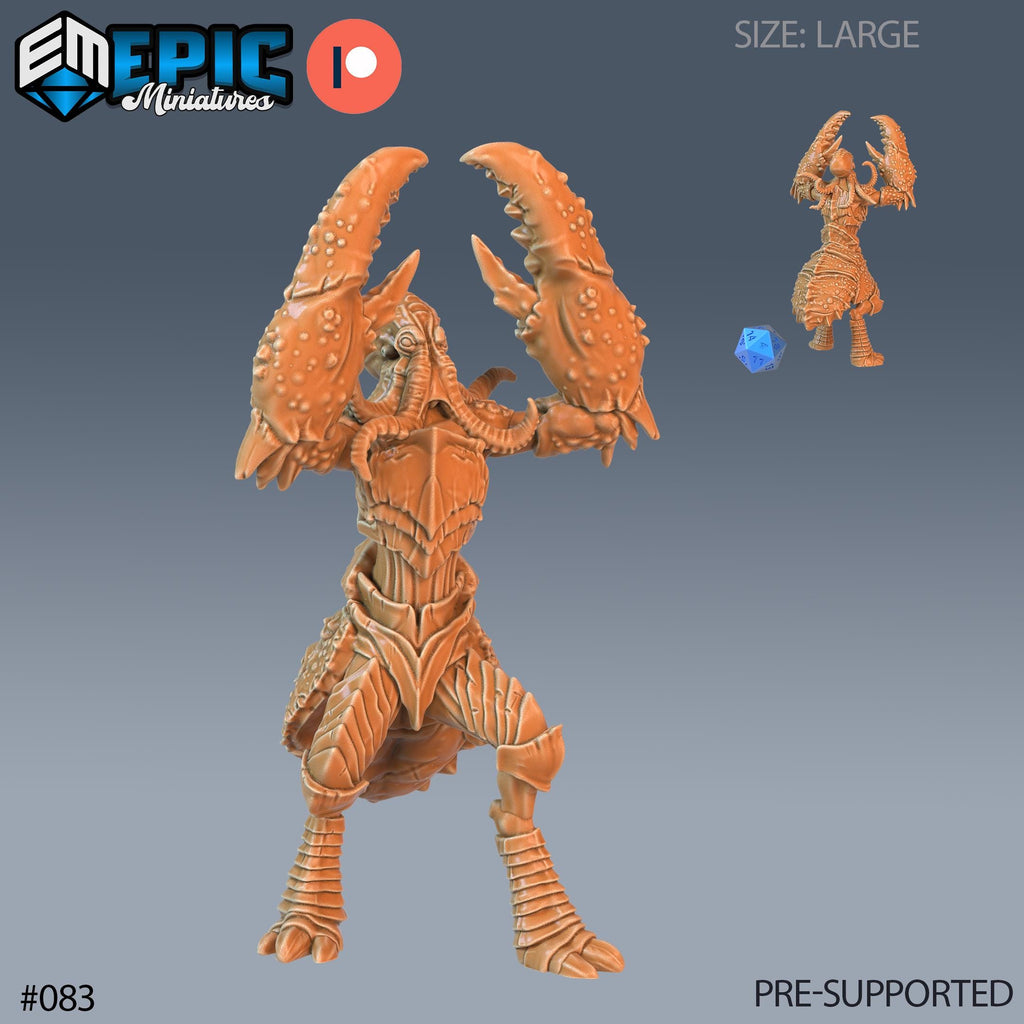 Octocrab Set of 3 DND Minis | Endless Depth Collection | TTRPG | Sea Nautical Ocean Chult Sahuagin Crushing Wave Maelstrom Option #083 front DND miniature  16k resin