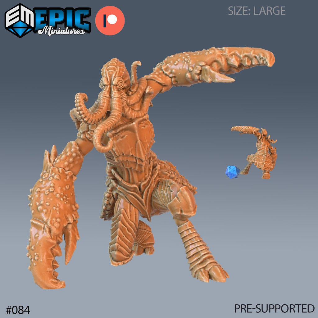 Octocrab Set of 3 DND Minis | Endless Depth Collection | TTRPG | Sea Nautical Ocean Chult Sahuagin Crushing Wave Maelstrom Option #084 front DND miniature  16k resin