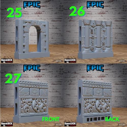 Modular Interlocking Terrain Tiles Set Tile 7 front DND miniature Bone Dry Desert 16k resin