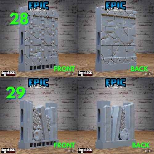 Modular Interlocking Terrain Tiles Set Tile 8 front DND miniature Bone Dry Desert 16k resin