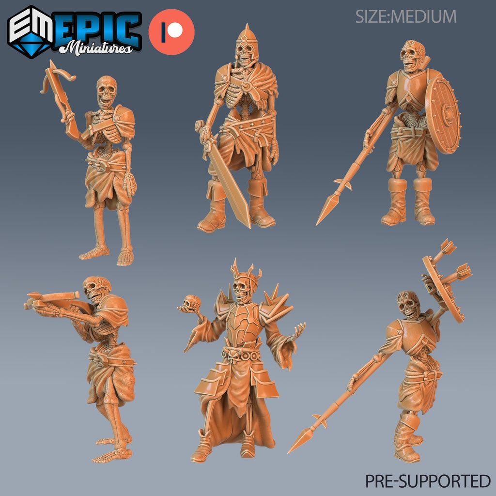 Skeleton Set of 6 DND miniatures group photo Castle of Terror