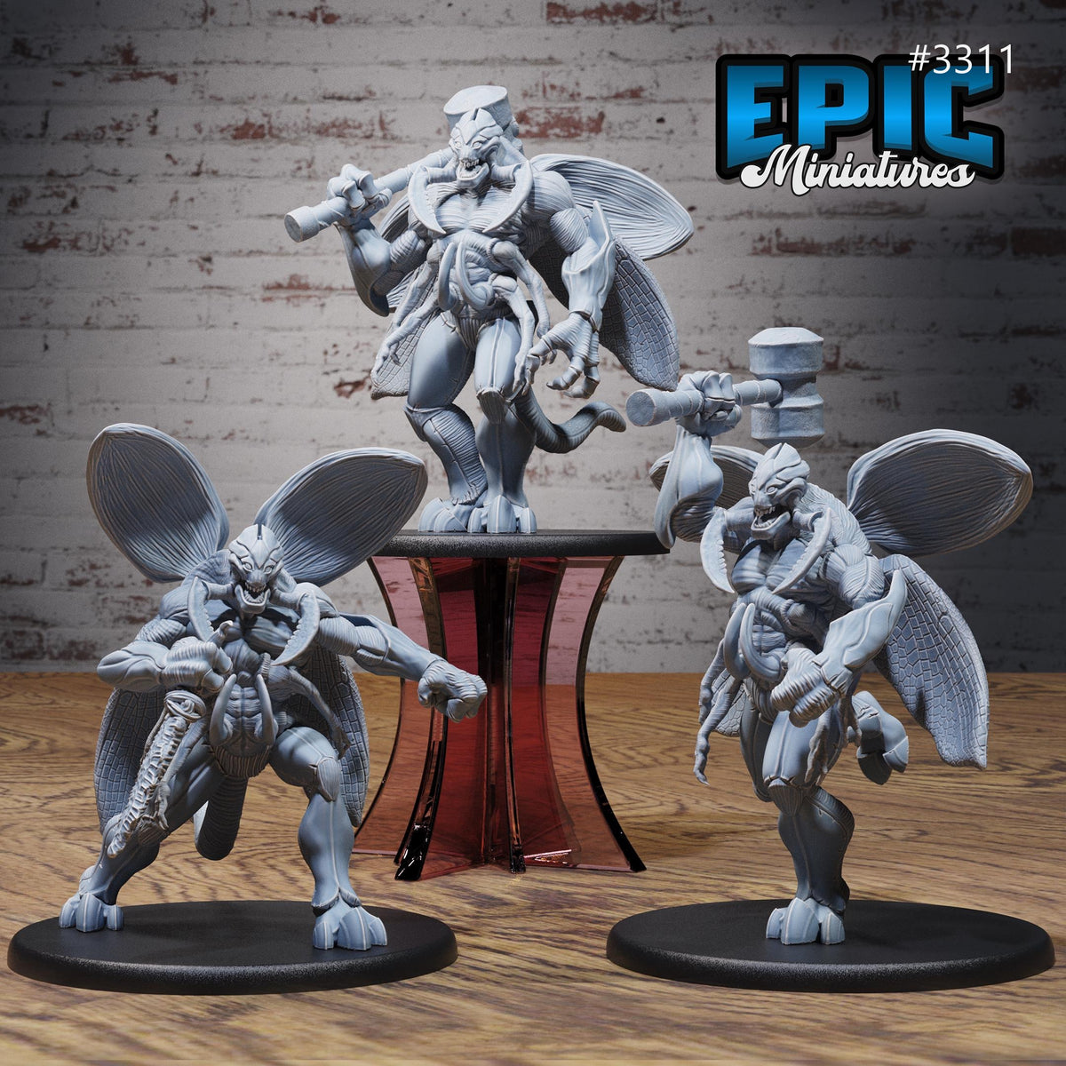 Demonic Insect General Option #3311 front DND miniature Insectoid Jungle 16k resin