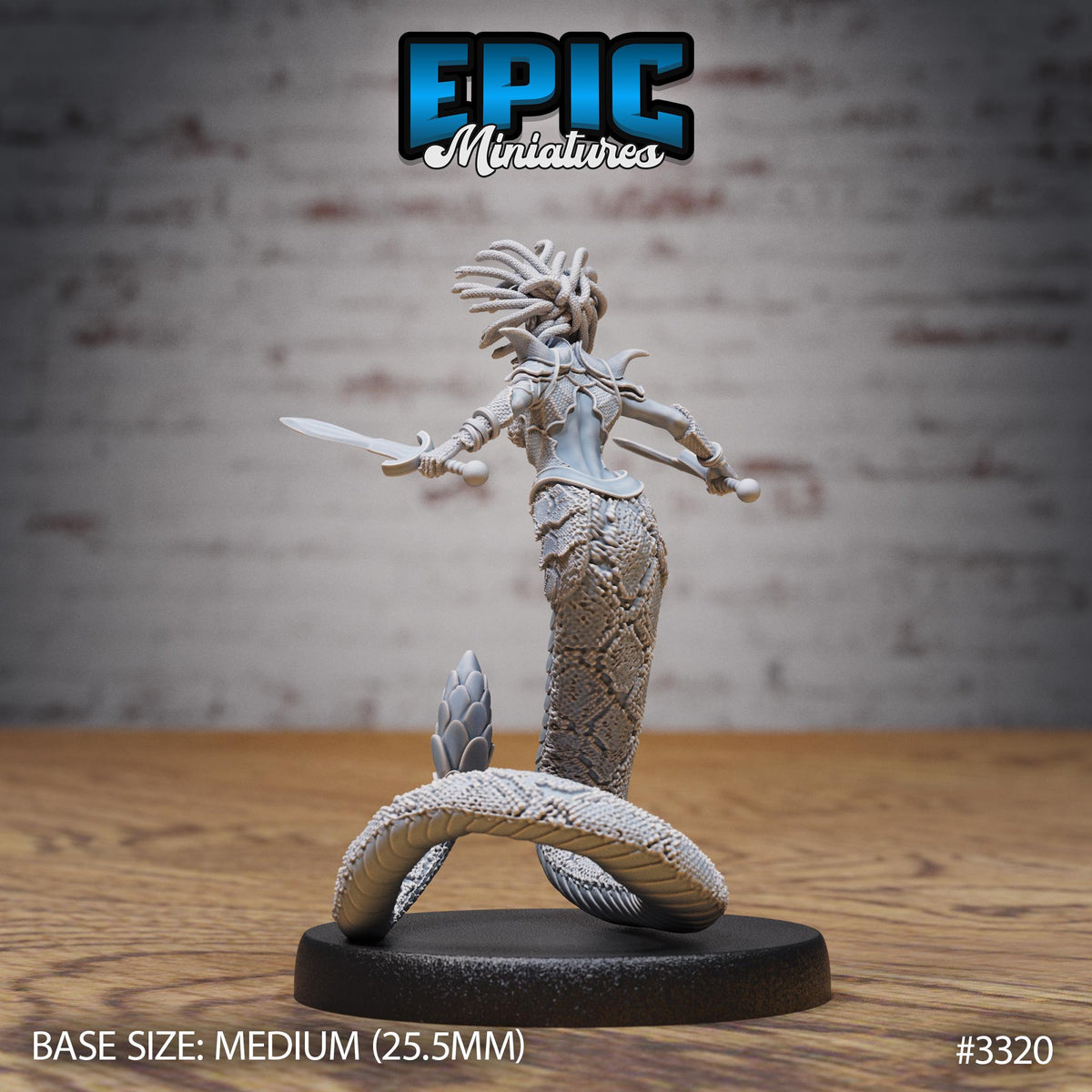 Gorgon Sisters Medusa Option #3320 back DND miniature Insectoid Jungle 16k resin