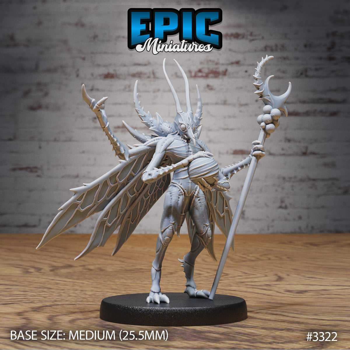 Mosquito Folk Option #3322 front DND miniature Insectoid Jungle 16k resin