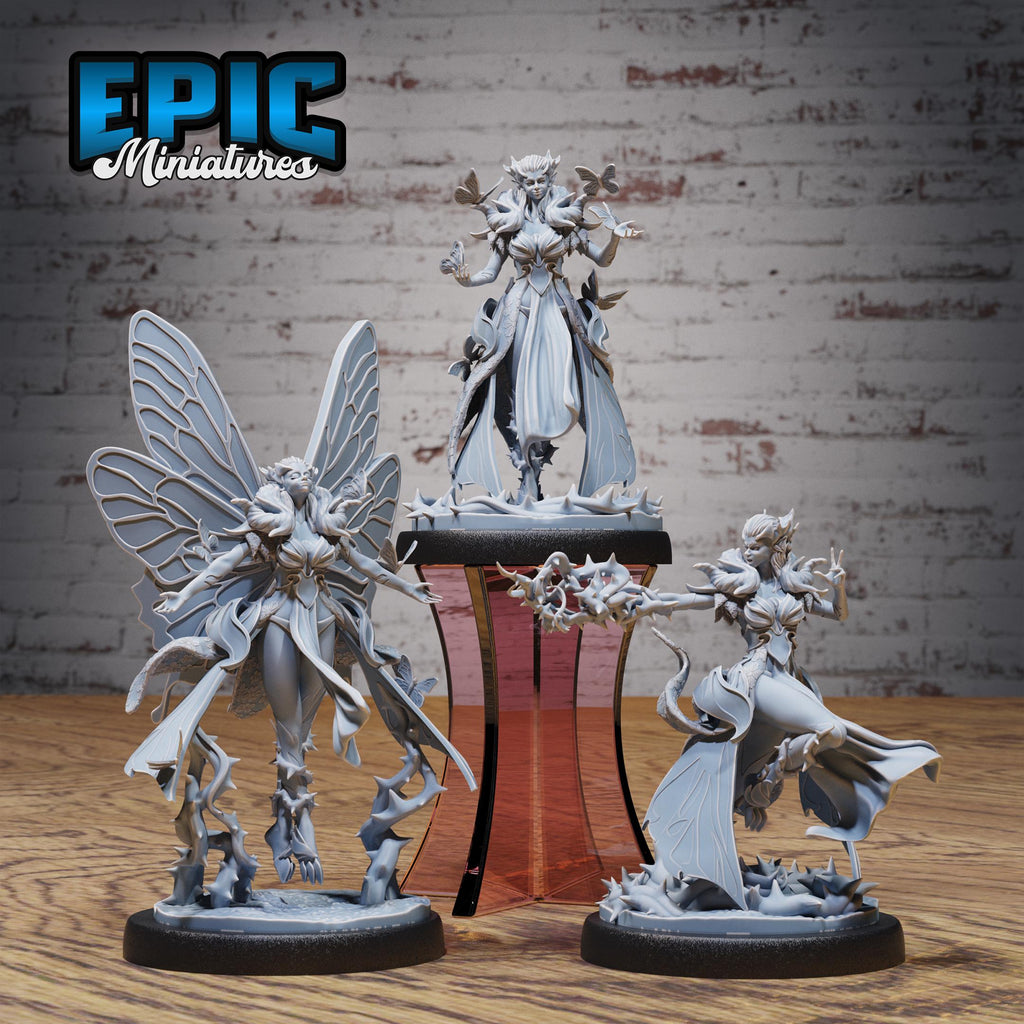 Butterfly Fairy Set of 3 DND miniatures group photo Insectoid Jungle