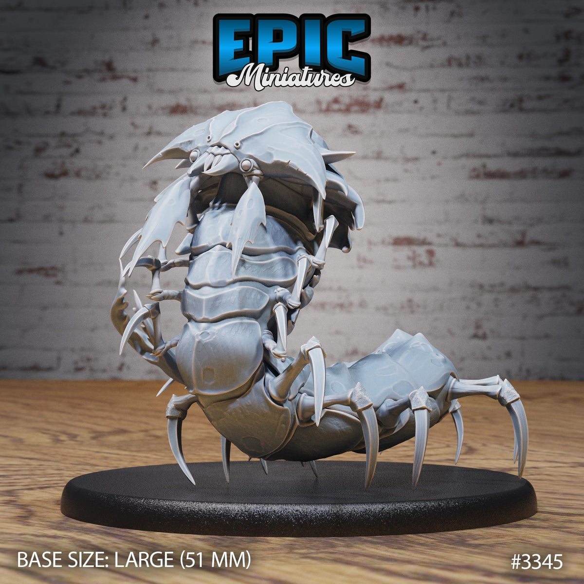 Hell Crawler Centipede Option #3345 front DND miniature Insectoid Jungle 16k resin