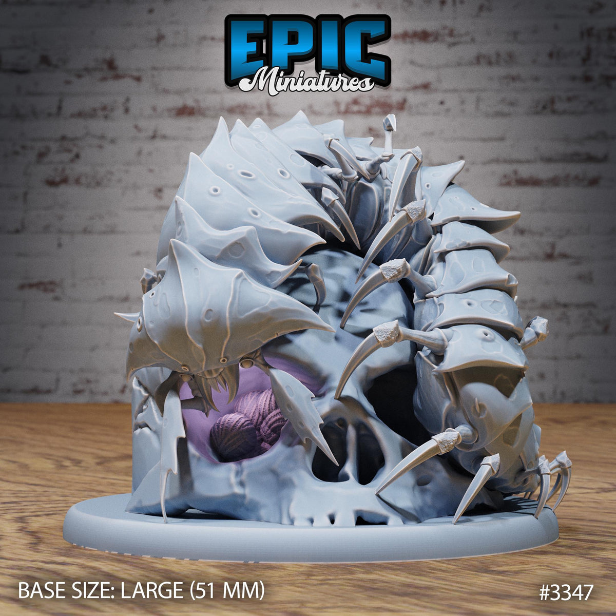Hell Crawler Centipede Option #3347 front DND miniature Insectoid Jungle 16k resin