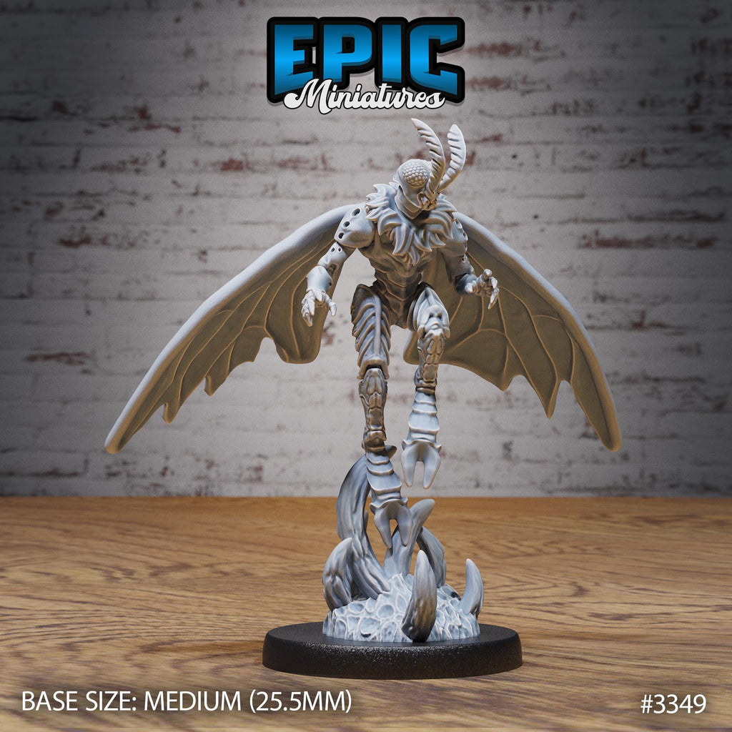 Moth Folk Warrior Option #3349 front DND miniature Insectoid Jungle 16k resin