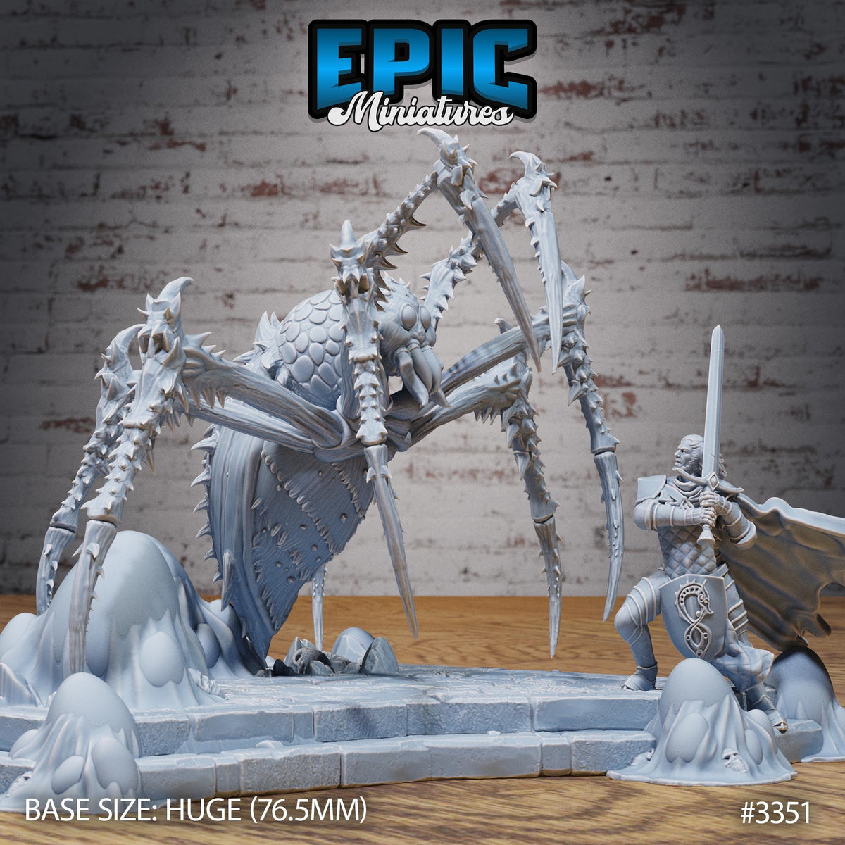 Giant Spider Option #3351 front DND miniature Insectoid Jungle 16k resin