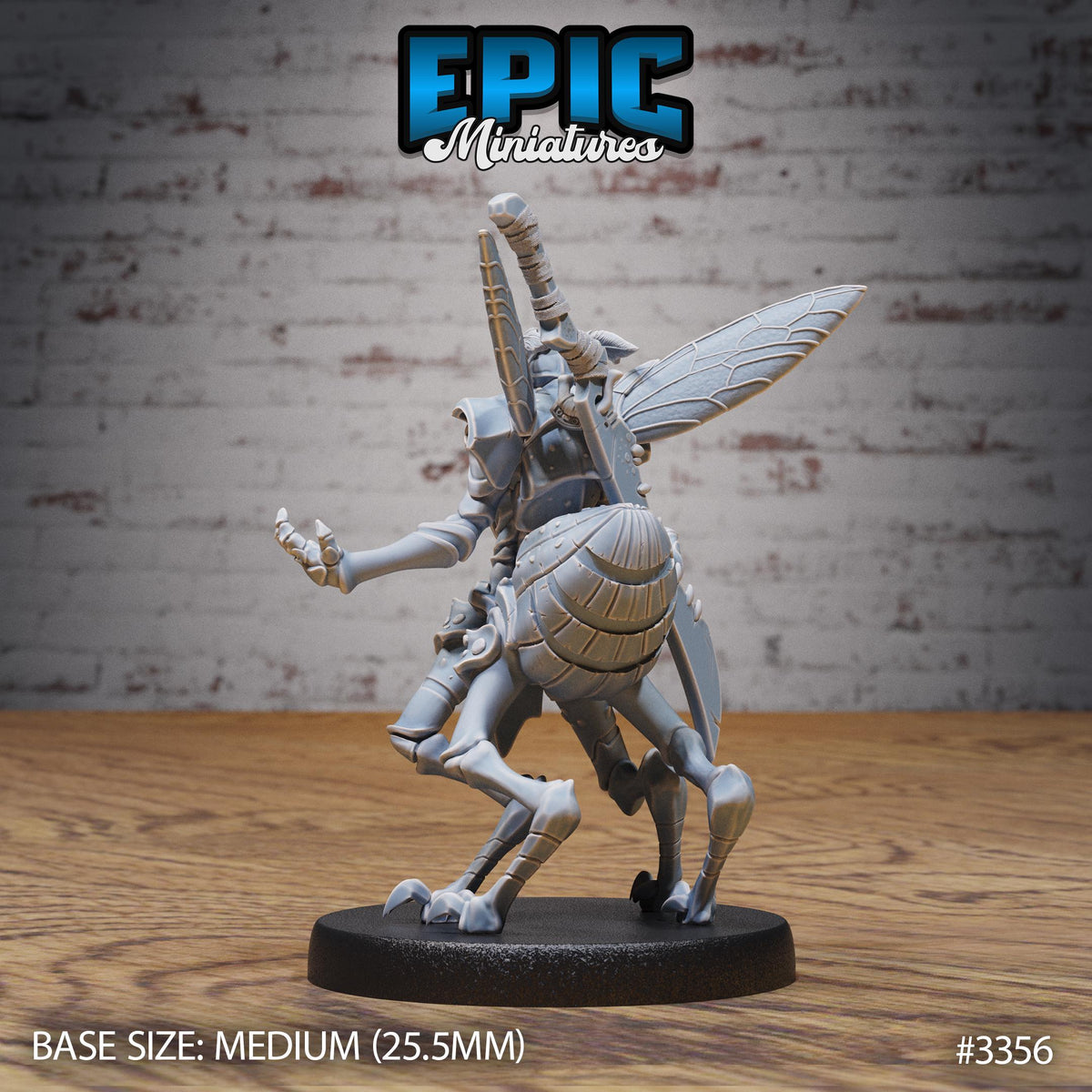 Insect Warrior Option #3356 back DND miniature Insectoid Jungle 16k resin