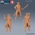 Pirate Captain Set of 3 DND Minis | Pirates Voyage Collection | TTRPG | Swashbuckling Nautical Hook Heist Skullport Jahaka Spelljammer DND miniatures group photo