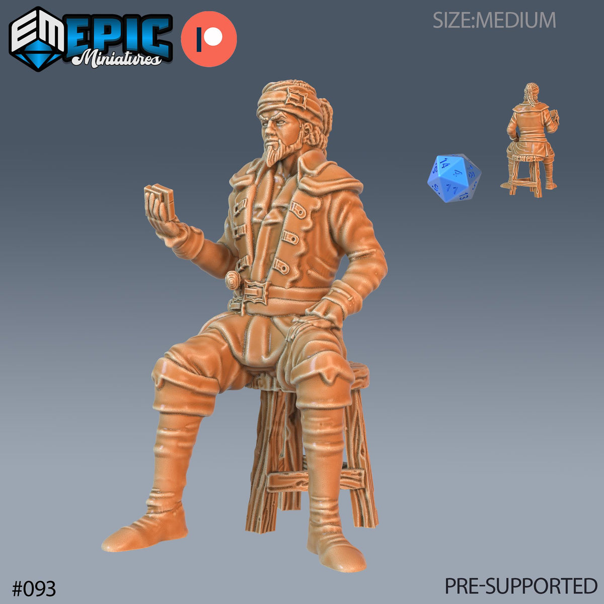 Pirate Sailing Master Set of 3 DND Minis | Pirates Voyage Collection | TTRPG | Swashbuckling Nautical Heist Skullport Jahaka Spelljammer Option #093 front DND miniature  16k resin