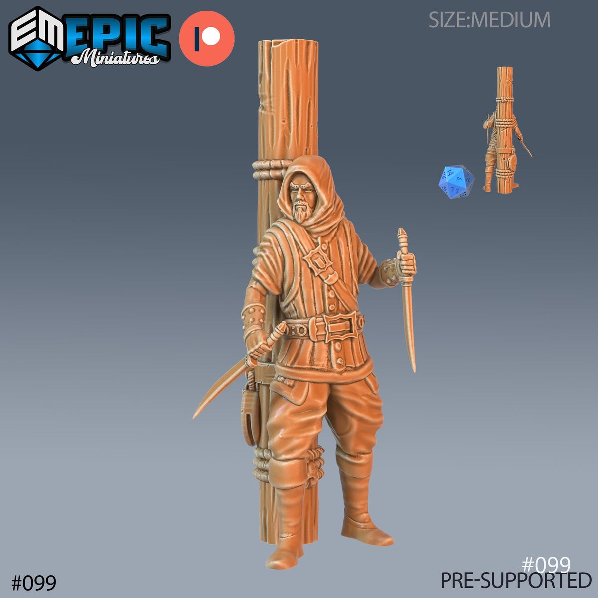 Pirate Cutthroat Set of 3 DND Minis | Pirates Voyage Collection | TTRPG | Swashbuckling Nautical Heist Skullport Jahaka Spelljammer Option #099 front DND miniature  16k resin