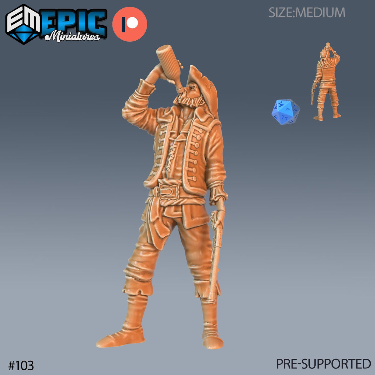 Pirate Marauder Set of 3 DND Minis | Pirates Voyage Collection | TTRPG | Swashbuckling Nautical Heist Skullport Jahaka Spelljammer Option #103 front DND miniature  16k resin
