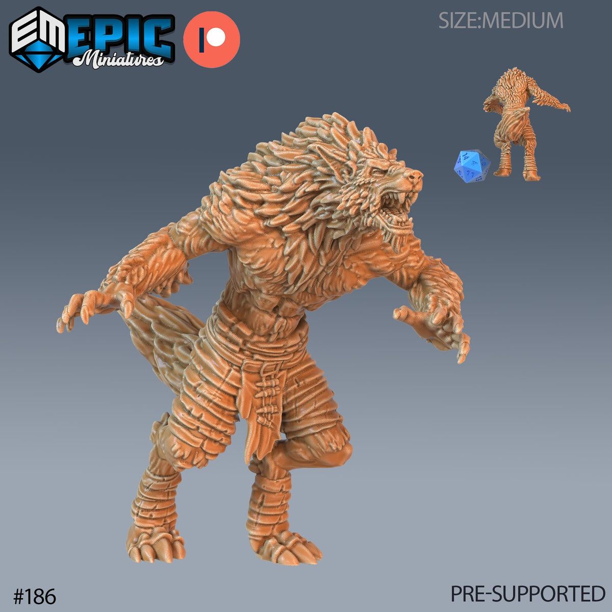 Werewolf Option #187 front DND miniature Castle of Terror 16k resin