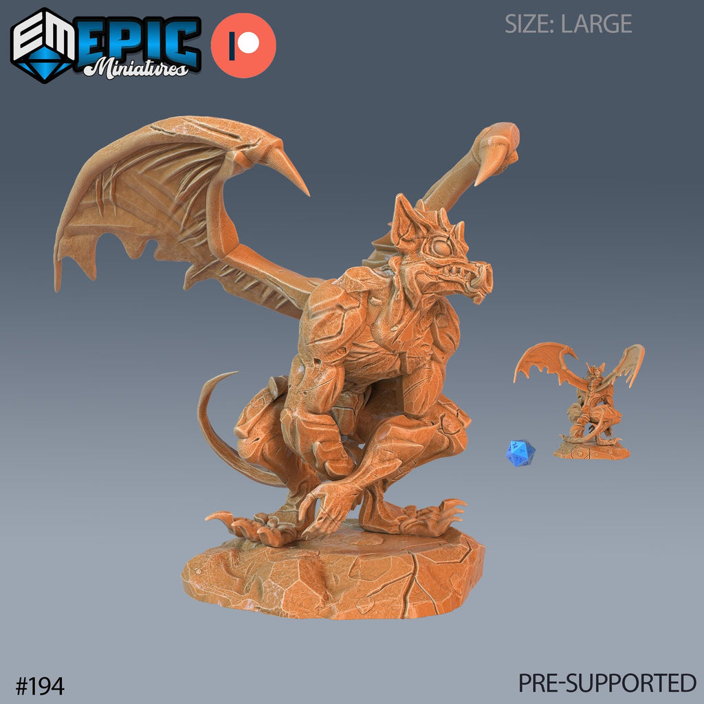 Gargoyle Option #194 front DND miniature Castle of Terror 16k resin