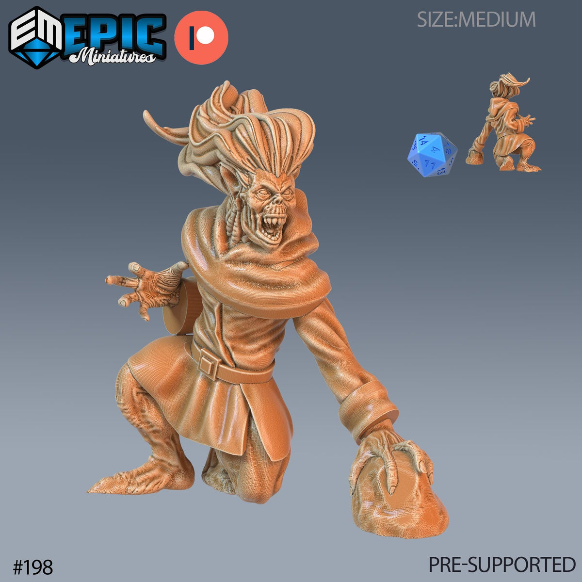 Vampire Spawn Option #198 front DND miniature Castle of Terror 16k resin