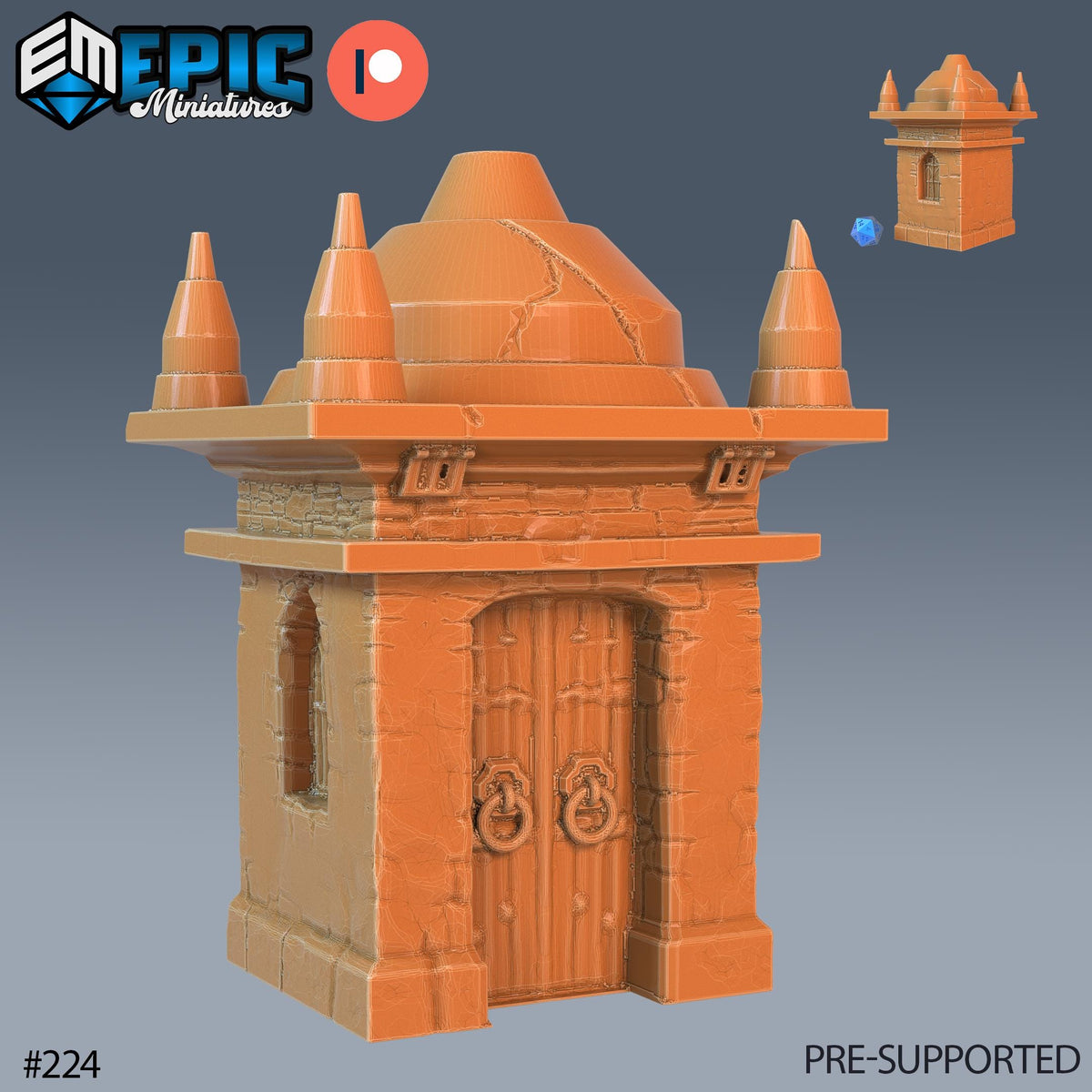 Graveyard Terrain Scatter Set Prop 2 front DND miniature Castle of Terror 16k resin