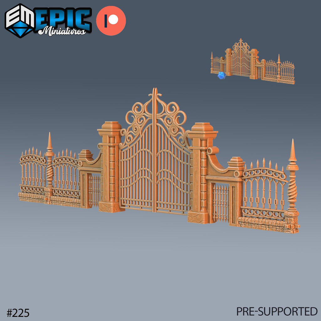 Graveyard Terrain Scatter Set Fence Only front DND miniature Castle of Terror 16k resin
