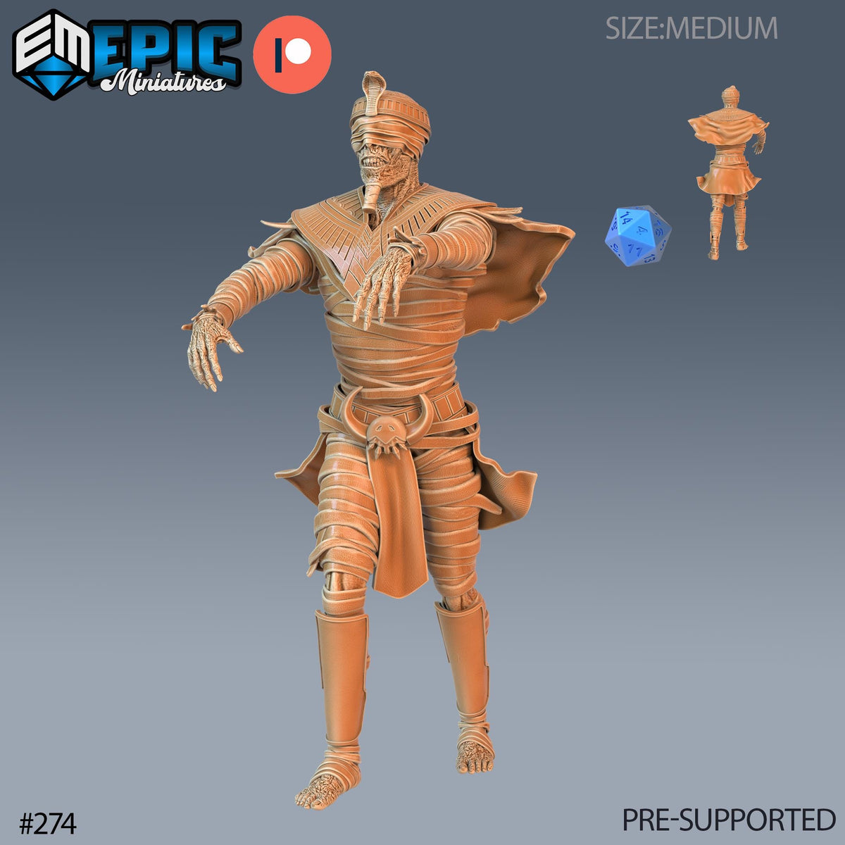 Mummy Set of 3 DND Minis | Ruins of Madness Collection | TTRPG | Eldritch Lovecraft Underdark Phandelver Waterdeep Mad Mage Icewind Option #274 front DND miniature  16k resin