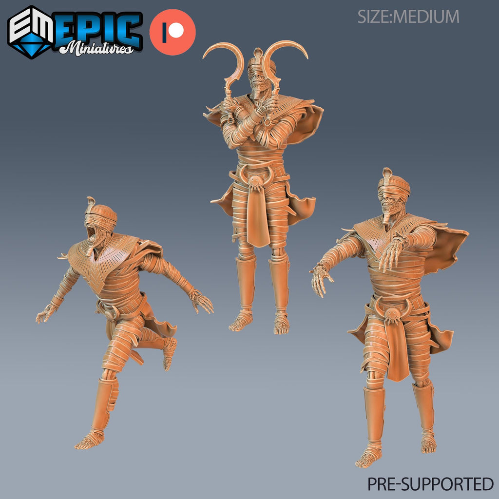 Mummy Set of 3 DND Minis | Ruins of Madness Collection | TTRPG | Eldritch Lovecraft Underdark Phandelver Waterdeep Mad Mage Icewind DND miniatures group photo