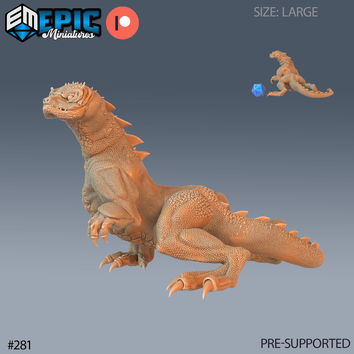 Desert Lizard Set of 2 DND Minis | Ruins of Madness Collection | TTRPG | Eldritch Lovecraft Underdark Phandelver Waterdeep Mad Mage Icewind Option #281 front DND miniature  16k resin