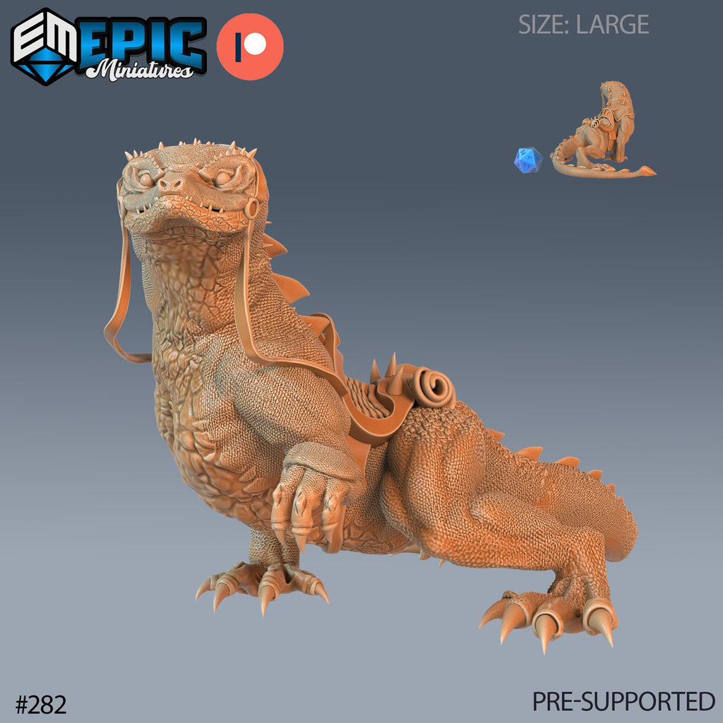 Desert Lizard Set of 2 DND Minis | Ruins of Madness Collection | TTRPG | Eldritch Lovecraft Underdark Phandelver Waterdeep Mad Mage Icewind Option #282 front DND miniature  16k resin