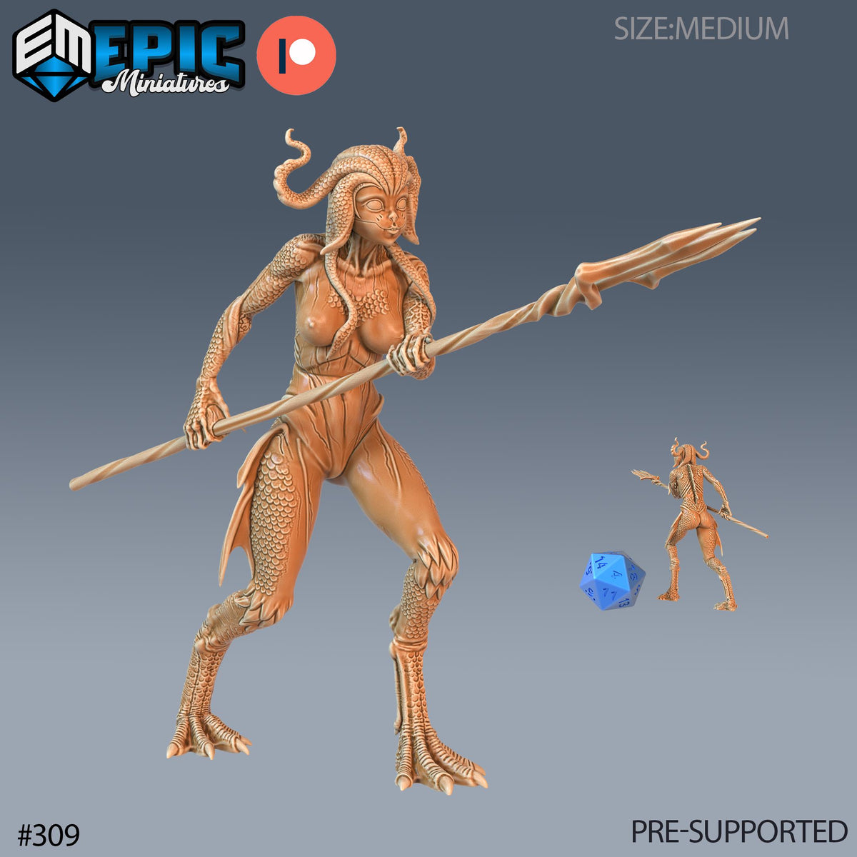 Deep One Female Set of 3 DND Mini | Ruins of Madness Collection | TTRPG | Eldritch Lovecraft Underdark Phandelver Waterdeep Mad Mage Icewind Option #309 front DND miniature  16k resin