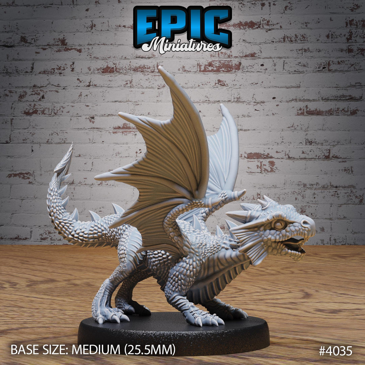Red Dragon Wyrmling Option #4035 front DND miniature Elemental Lands 16k resin