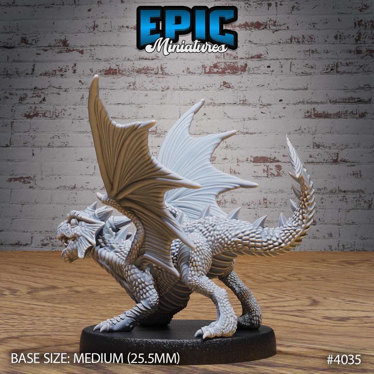 Red Dragon Wyrmling Option #4035 back DND miniature Elemental Lands 16k resin