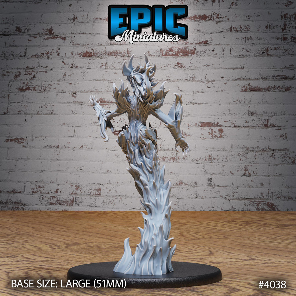 Fire Elemental Female Option #4038 back DND miniature Elemental Lands 16k resin