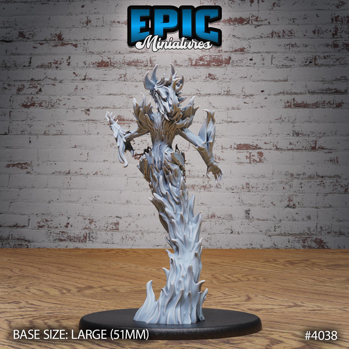 Fire Elemental Female Option #4038 back DND miniature Elemental Lands 16k resin
