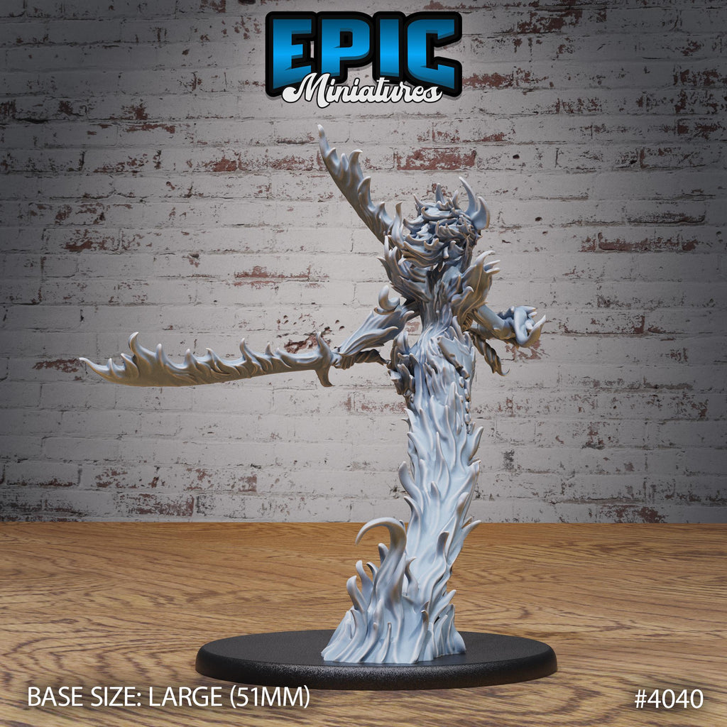 Fire Elemental Female Option #4040 back DND miniature Elemental Lands 16k resin