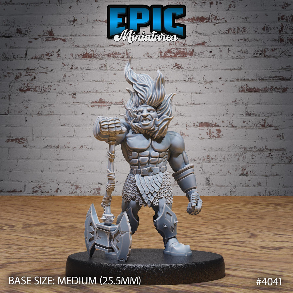 Fire Dwarf Option #4041 front DND miniature Elemental Lands 16k resin
