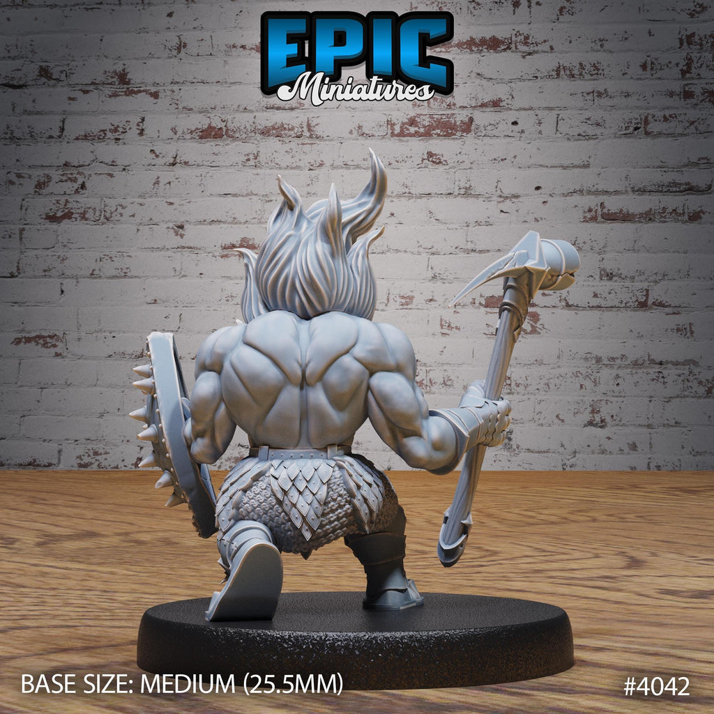 Fire Dwarf Option #4042 back DND miniature Elemental Lands 16k resin