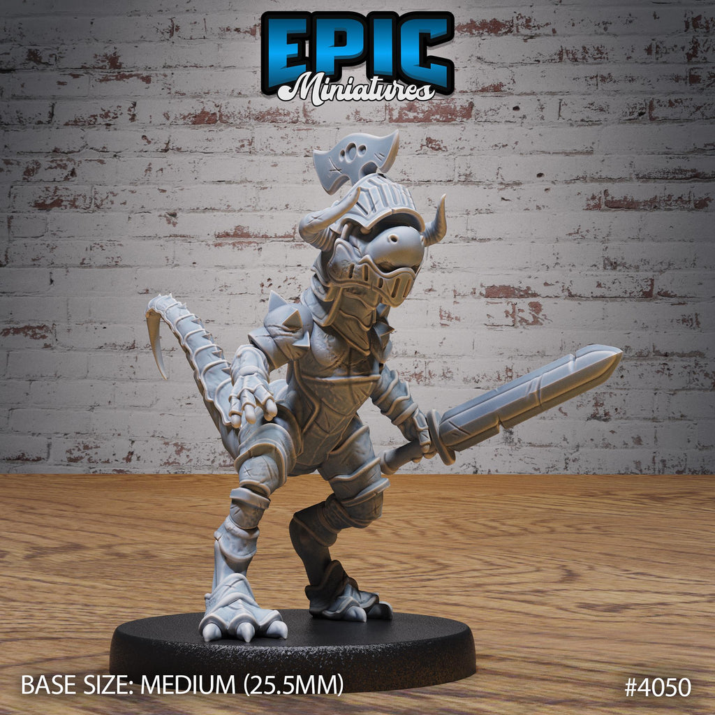Dino Knight Option #4050 front DND miniature Elemental Lands 16k resin