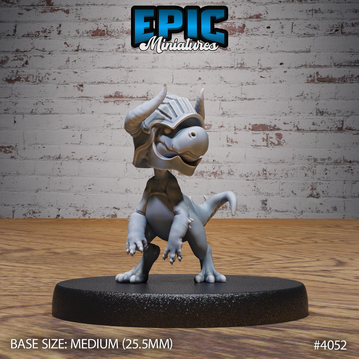 Dino Knight Option #4052 front DND miniature Elemental Lands 16k resin