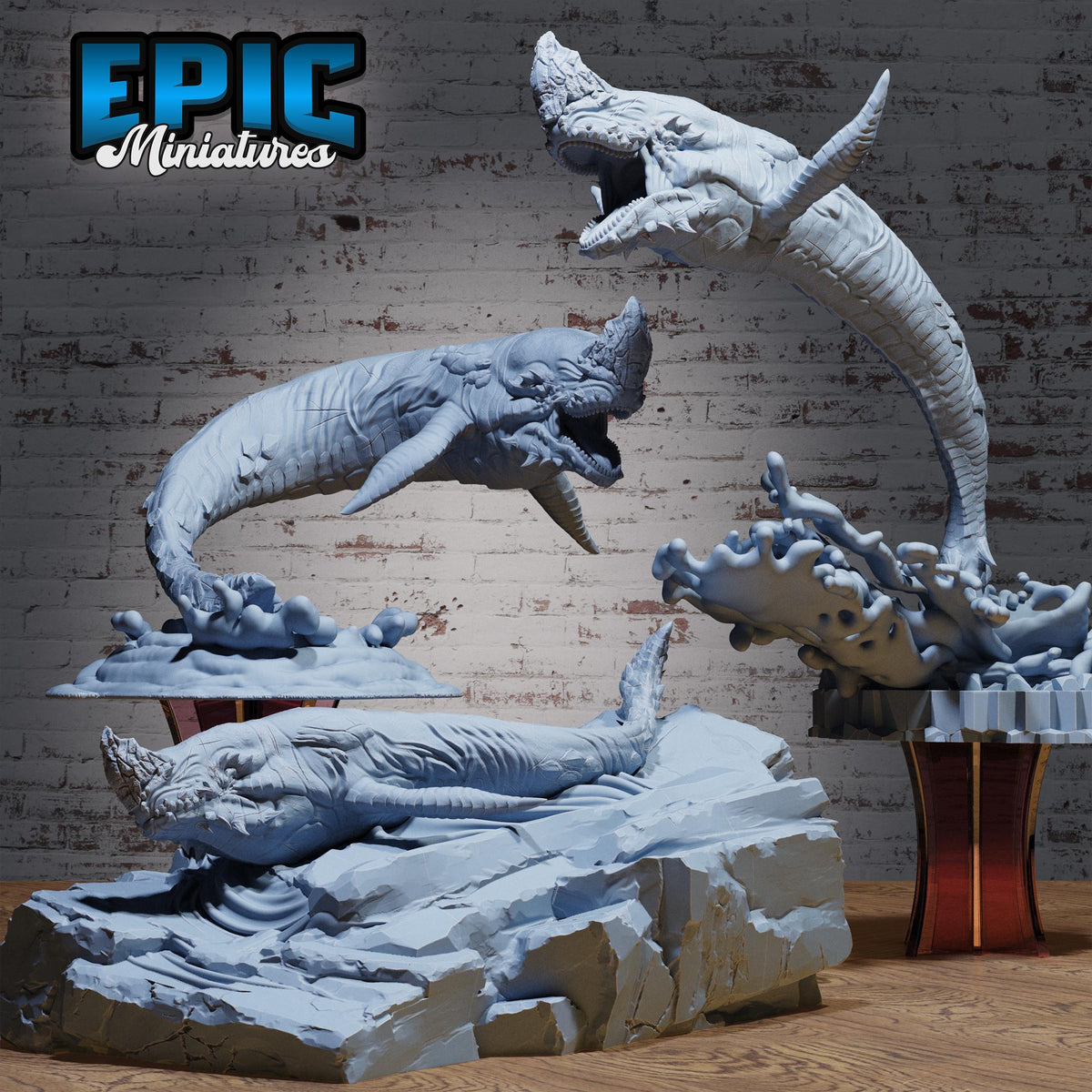 Lava Whale Set of 3 DND miniatures group photo Elemental Lands
