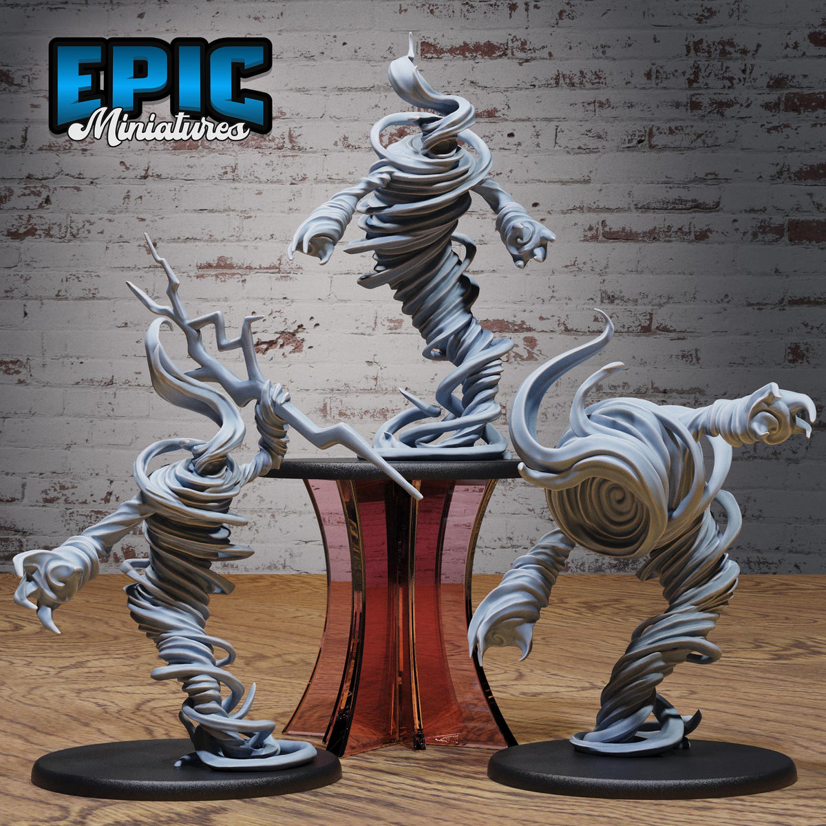 Elemental Air Set of 3 DND miniatures group photo Elemental Lands