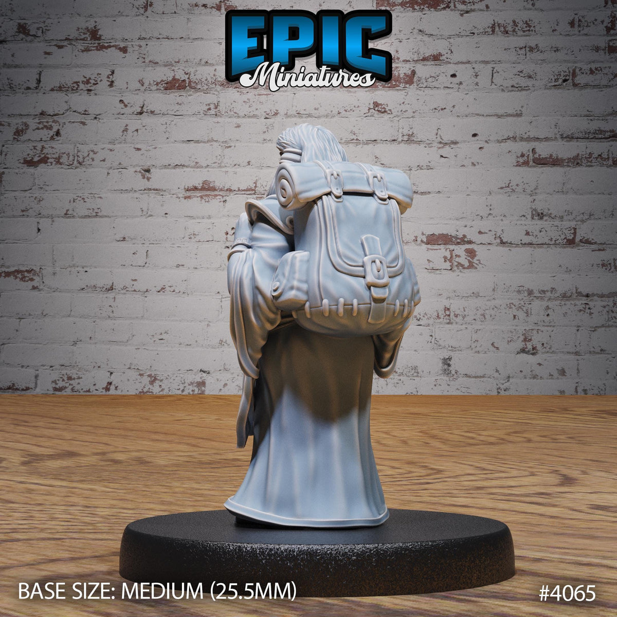 Dwarf Wind Mage Female Option #4065 back DND miniature Elemental Lands 16k resin