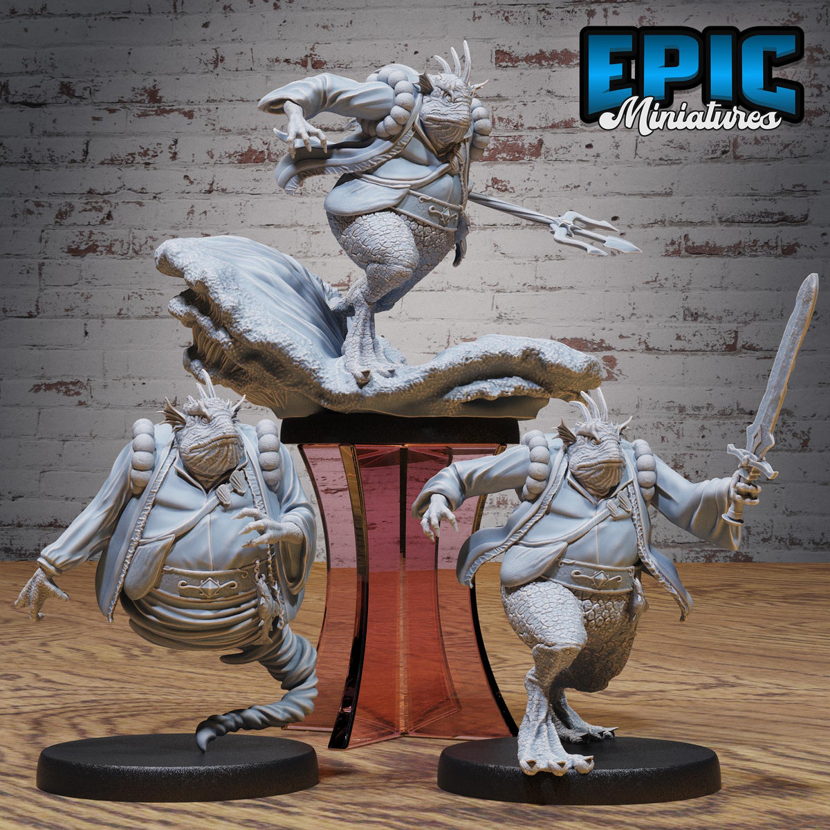 Marid Classic Set of 3 DND miniatures group photo Elemental Lands