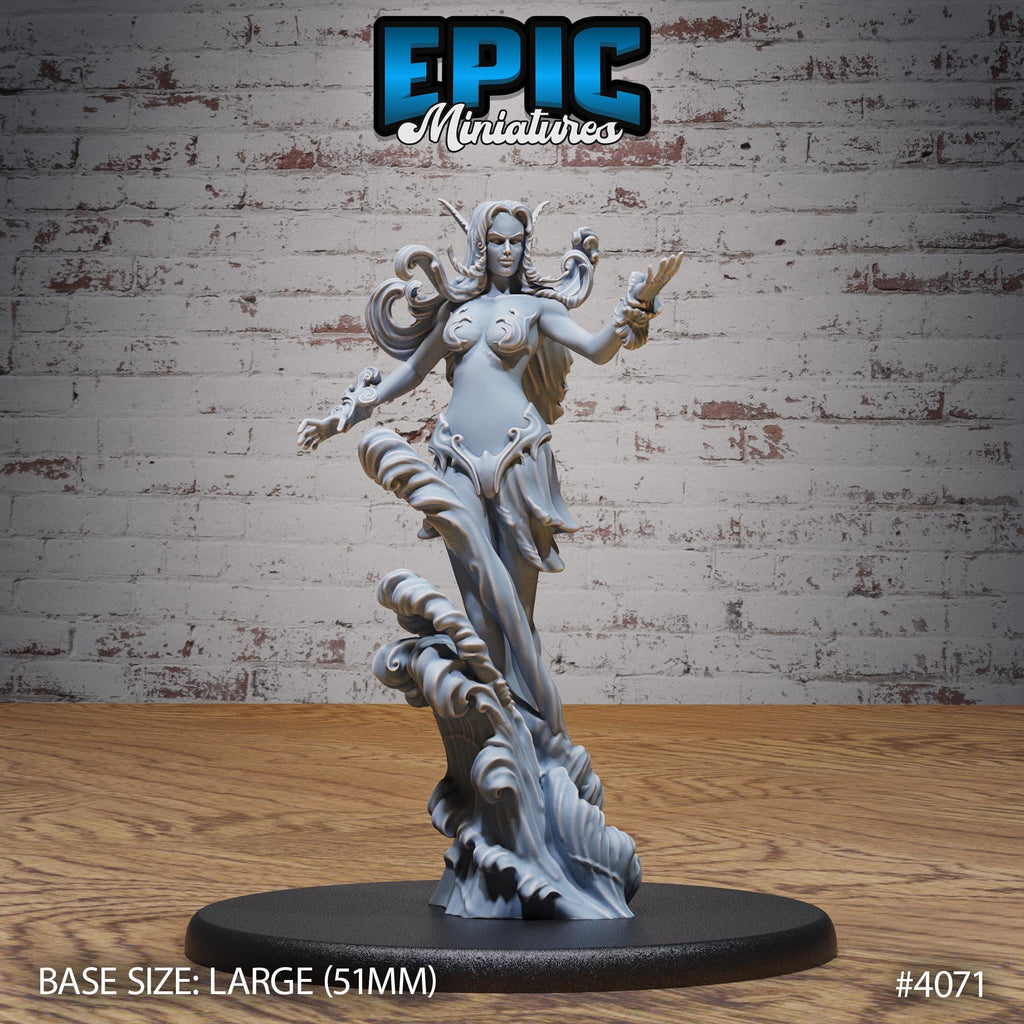 Water Elemental Female Option #4071 front DND miniature Elemental Lands 16k resin